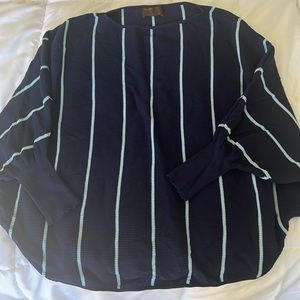 Navy and light blue pin stripe boutique spring sweater